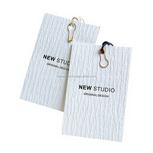 Etiqueta personalizada con nombre y logotipo, papel de alta calidad, etiquetas para ropa para tarjetas y etiquetas colgantes, compra de etiqueta personalizada con alambre - Product Image 1