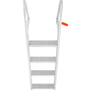 Scaletta per Pontone in Lega di Alluminio da 1,2 m con 4 Gradini Rimovibili, Capacità di Carico 158 kg, Tappetino Antiscivolo per Barche Pontone - Product Image 1