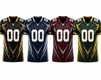 Desain Cetak Kustom Unik Gaya Retro Sepak Bola Jersey Musim Dingin Model Amerika Berkualitas Tinggi 100% Poliester Pakaian Olahraga