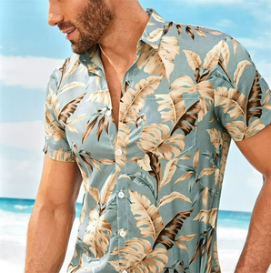 Chemises hawaïennes pour hommes, nouvelle collection été, haute qualité, décontractées, coupe slim, manches courtes, flanelle, grandes tailles, personnalisées, imprimées - Product Image 1