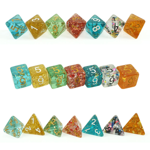 Dés polyédriques irréguliers transparents en acrylique personnalisés en usine pour divers jeux de cartes et de société, mini dés de jeu - Product Image 3