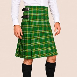 Kilt Tartan Traditionnel Personnalisable en Polyviscose Léger à Taille Mi-Haute à Carreaux Verts pour Homme – Collection Mondiale Mode 2026 - Product Image 5