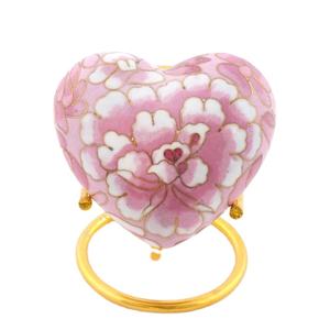 Vente en gros d'urnes de crémation en métal en forme de coeur avec support en or OEM ODM nouvelles urnes de crémation américaines personnalisées - Product Image 1