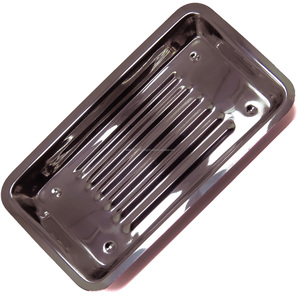 Bandeja Rectangular Ergonómica de Acero Inoxidable Plateada con Rebordes para Almacenamiento de Instrumentos Quirúrgicos Dentales - Product Image 1