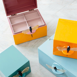 Boîte à bijoux en laque moderne de luxe avec logo personnalisé gravé, couleurs vibrantes, boîte en bois décorative pour cadeaux - Product Image 6