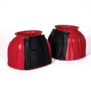 Bottes de soutien pour chevaux de course en néoprène maillé ODM personnalisées, paire de bandages de protection de couleur unie avec sangle Velcro - Product Image 3