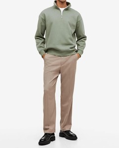 Sudadera de Forro Polar de Poliéster para Hombre, con Cuello Alto y Cierre de Cremallera 1/4, Oversize, para Invierno, Color Personalizado OEM - Product Image 3