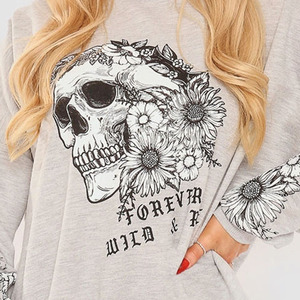 OEM Women's Sweatshirt Graphic Screen Print Polyester Cotton Casual Style Crew Neck Long <b>Sleeve</b> Pullover Fashion Streetwear Top - Product Image 4