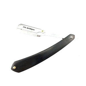 Single Edge Razor Shaving and Hair Grooming Professional Straight Black Barber Razor with Holder Folding - Product Image 1