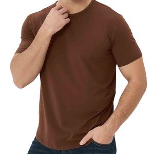 Camisetas clásicas de corte moderno con cuello redondo para hombre, camiseta de algodón suave, camiseta lisa con cuello redondo, camisetas ligeras y cómodas - Product Image 4