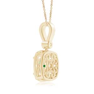 14K <b>Solid</b> <b>Gold</b> Natural Cushion Emerald <b>Pendant</b> With Diamond Halo Fine Jewellery May Birthstone Anniversary Gift For Her 2026 - Product Image 4