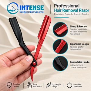 Rasoir de Barbier Professionnel en Acier Inoxydable en Gros, Outil de Rasage à Lame Droite avec Lames Remplaçables pour Hommes, Salon de Coiffure - Product Image 5