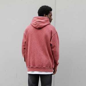 เสื้อฮู้ดดี้ผ้าฝ้ายแท้ 100% แบบสั่งทำพิเศษสำหรับฤดูใบไม้ร่วง ทรงหลวม ไหล่ตก ล้างสีแบบแอซิดวอช มีฮู้ดแบบตั้ง  รีดร้อน สำหรับผู้ชาย - Product Image 3