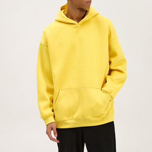 OEM High Quality Cotton Regular Fit Solid Front Logo <b>Thick</b> <b>Fleece</b> Drop Shoulder Pullover Custom Men Hoodies Manufacturer - Product Image 2