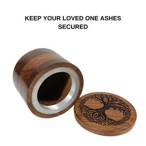 Urne funéraire en bois traditionnelle Antique Creations, design Art Déco, conteneur commémoratif écologique pour urnes en gros - Product Image 3