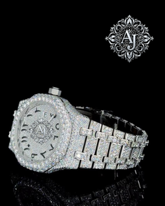 Reloj Deportivo Afar Jewels Premium de Lujo con Moissanita, Resistente al Agua, Analógico, Mecánico, Completamente de Cristal, Acero Inoxidable, Estilo Antiguo - Product Image 2