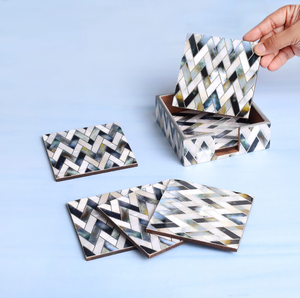 Sous-verres et sets de table modernes en nacre, réutilisables, durables, pour la maison et le bureau, personnalisables, en promotion - Product Image 1
