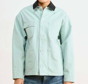 แจ็คเก็ตเดนิมสีมิ้นท์คุณภาพสูงแบบวินเทจสไตล์ดีทรอยต์สำหรับผู้ชาย ซิป แห้งเร็ว กันลม ระบายอากาศได้ดี - Product Image 3