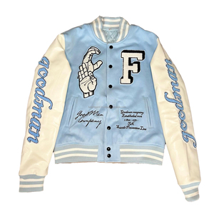Custom Men's Winter Wool Varsity Letterman Baseball <b>Jacket</b> <b>Waterproof</b> & Breathable Stand Collar Chenille Embroidered Patches - Product Image 1