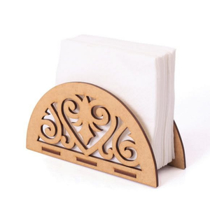 Handicrafts Wooden <b>Napkin</b> <b>Holder</b> Stand Classic Scroll Design Free Standing Tissue Box <b>Holder</b> for Home Dining Table Decor - Product Image 1