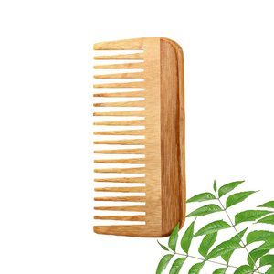 Peigne à cheveux en bois de Neem biologique, peigne en bois naturel pour les soins des cheveux, anti-pelliculaire, massage du cuir chevelu, peigne démêlant, fait à la main, ayurvédique - Product Image 4