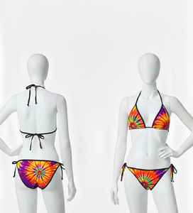 Conjunto de Bikini con Estampado de Encaje Sublimado, de Alta Elasticidad, Ropa de Playa, Superventas - Product Image 1