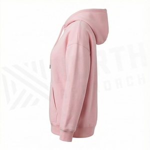 เสื้อฮู้ดดี้ผู้หญิงทรงโอเวอร์ไซส์ ผ้าฝ้ายเรียบ ปักลายได้ตามสั่ง แขนยาว แบบสวมหัว - Product Image 3