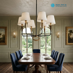 Lustre moderne en fer Daystar Trade Inc, blanc chaud, 100W, CRI 90, durée de vie de 50 000 heures, contemporain pour salon, restaurant - Product Image 1