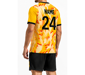Ensemble d'uniformes de football rétro classiques unisexes personnalisés, tissu respirant en spandex/polyester à séchage rapide, motif géométrique, col rond, personnalisable - Product Image 4
