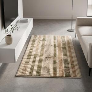 Exclusive Handwoven <b>Cream</b> <b>Beige</b> Wool Anti-Slip Medium Pile Area <b>Rug</b> with Solid Color Cotton Canvas Backing Modern Floor Carpet - Product Image 2