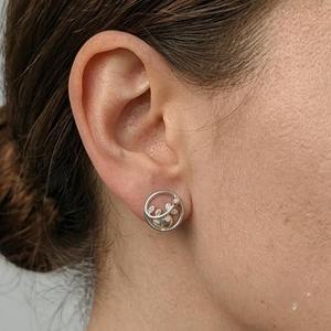 DIVYORO Women's Nature's Loop 925 <b>Silver</b> <b>Stud</b> Earrings - Product Image 4