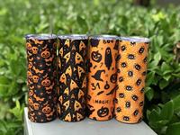 Gobelets isothermes en acier inoxydable Rose Boo Ghost Pumpkin, à thème Halloween, pour cadeaux de fête Trick or Treat, 20oz, avec paille