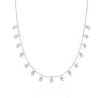 Collier ras du cou de luxe en or blanc 10K 14K 18K plaqué or, avec chaîne délicate à maillons et fermoir en diamant de laboratoire taillé
