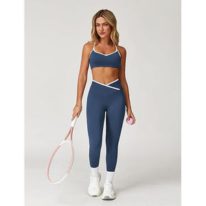 Conjunto de Yoga Activado por el Sudor para Mujer, Sujetador Deportivo, Leggings de Cintura Alta, Tecnología de Refrigeración, Nailon y Spandex, Mapeo Térmico - Product Image 3