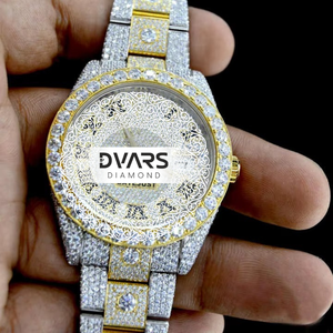Reloj de Lujo con Incrustaciones de Moissanita para Hombre – Reloj Hip Hop de Acero Inoxidable con Diamantes Completos – Reloj Personalizado con Moissanita VVS - Product Image 4