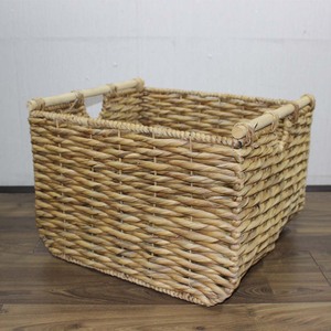 <b>Rectangular</b> Natural Water Hyacinth Eco-Friendly Multifunction <b>Storage</b> <b>Basket</b> Wooden Handles Rustic Style Vietnam for <b>Storage</b> - Product Image 1