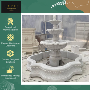 Fontaine d'eau en marbre de grande taille, design extérieur moderne, finition en pierre naturelle, écologique, durable, couleur personnalisée, décoration intérieure - Product Image 4