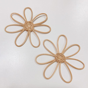 Handweave rattan flower set cheapest price kids party <b>accessories</b> for <b>decoration</b> boho wall hanging - Product Image 2