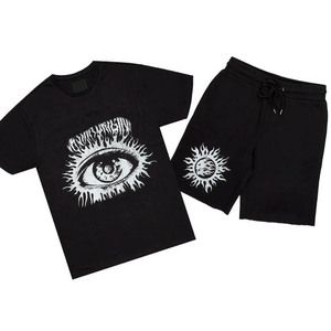 Conjunto de Camiseta y Pantalones Cortos para Hombre, Estilo Casual de Dos Piezas para la Calle, Gimnasio y Viajes - Product Image 1