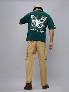 T-shirt en coton oversize pour homme, coupe carrée à épaules tombantes, manches courtes, col rond, imprimé en relief, strass, style streetwear, vente en gros - Product Image 5