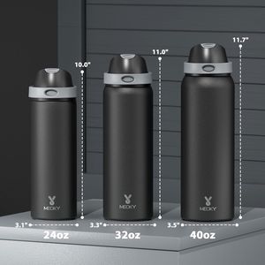 Borraccia Termica Meoky da 40 oz in Acciaio Inossidabile per Sport, con Coperchio a Cannuccia 2 in 1, Antigoccia, per Bevande Fredde - Product Image 2