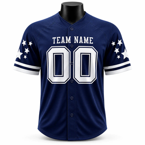Hot Selling New Fashion Sports Wear <b>Shirt</b> Quick Dry Button up Polyester Customizable Printing Breathable Baseball Jersey - Product Image 1