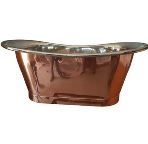 Bañera Independiente de Cobre, Bañera Metálica Irregular con Acabado Pulido, Sin Tapa, para Baño en Casa - Artesanía India - Product Image 2