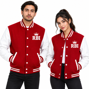 Blouson universitaire réversible en laine de baseball personnalisé, style Letterman, respirant, avec logo brodé fini, qualité supérieure - Product Image 1