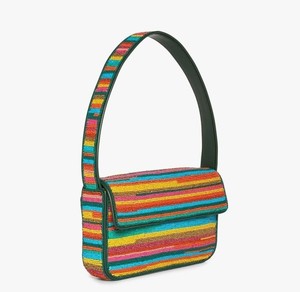 Designer Handmade <b>Seed</b> Beaded Bag Contemporary Colourful Stripes Trendy Fashion Accessory For Modern Women Everyday Wear Travel - Product Image 1