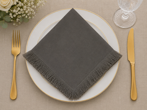 Serviette de table carrée réutilisable en coton et lin de luxe 50x50cm pour la salle à manger à domicile - Product Image 4