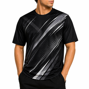 เสื้อยืดราคาประหยัดสำหรับผู้ชาย เสื้อเจอร์ซีย์แบบกำหนดเอง เสื้อกีฬาฤดูร้อน พิมพ์ลายเปลวไฟด้วยเทคนิค Sublimation ผ้าโพลีเอสเตอร์คุณภาพสูง - Product Image 1