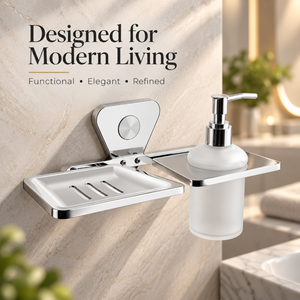 Support mural en acier inoxydable pour distributeur de savon liquide, ensemble d'accessoires de salle de bain double, antirouille, argenté, moderne, écologique - Product Image 3