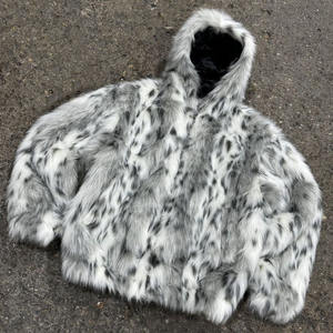 Sweat à capuche zippé unisexe en fausse fourrure épaisse et surdimensionnée, coupe courte, haute qualité, personnalisable OEM pour l'hiver - Product Image 1