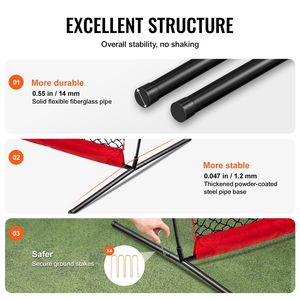 Rete di Protezione Portatile 16x10 ft per Sport con la Palla, Schermo di Protezione al 100% con Borsa per il Trasporto, Attrezzatura per Allenamento - Product Image 4